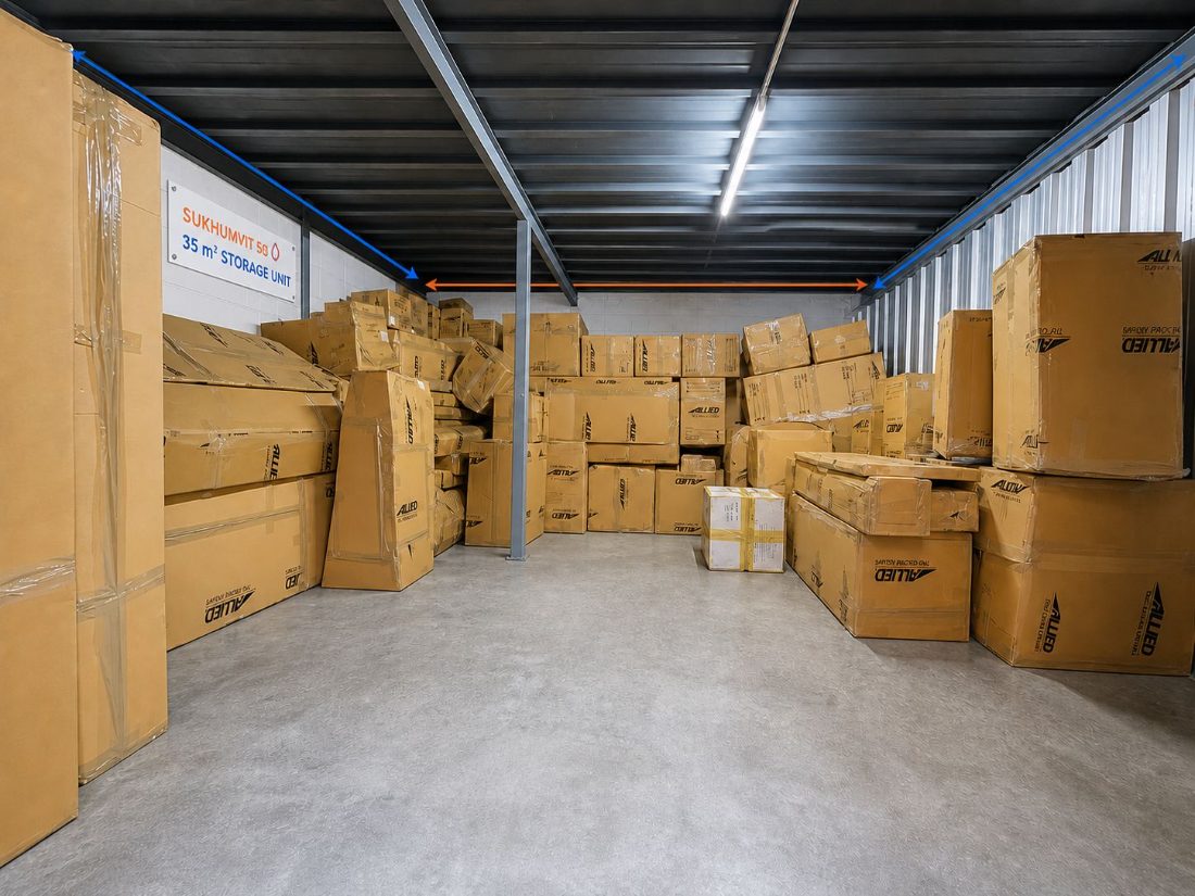 A 35 m² storage unit at Sukhumvit 50